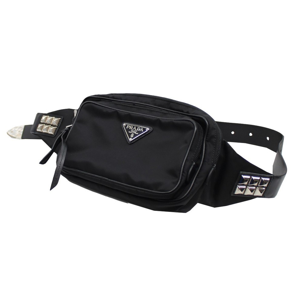 Prada Marsupio Vela Studded Bum Bag Studded Black